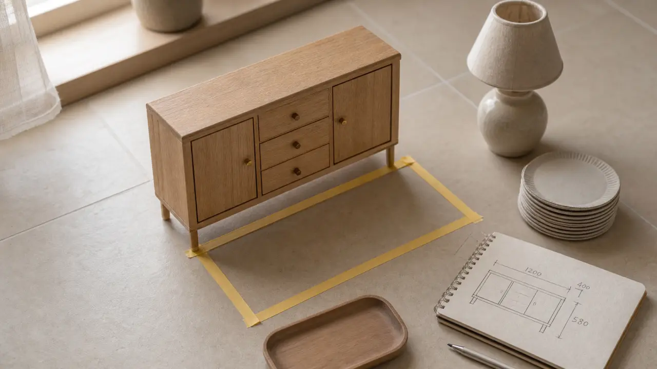 Buffet etroit 30 à 40 cm pour ranger sans bloquer le passage