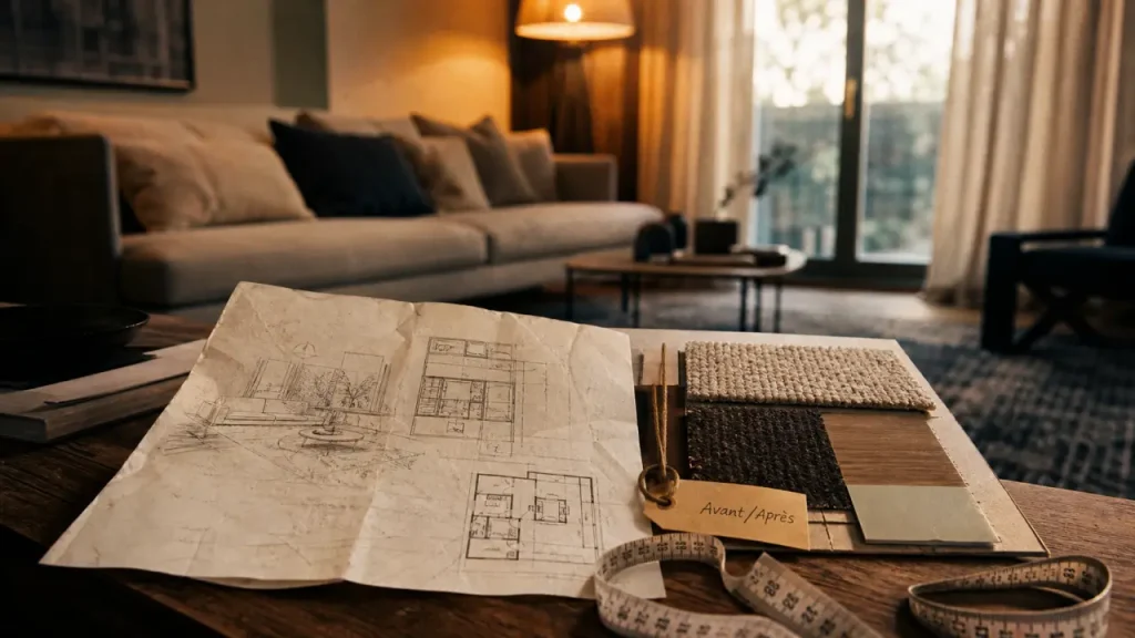 Décorateur d’intérieur : croquis, 3D et devis pour transformer un salon sans travaux lourds