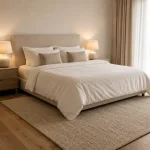 Home staging chambre : lit recentré dans une chambre lumineuse