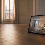 Home staging virtuel : salon vide avant/après