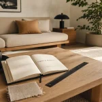 Style de décoration : salon scandinave moderne lumineux, lin et chêne clair
