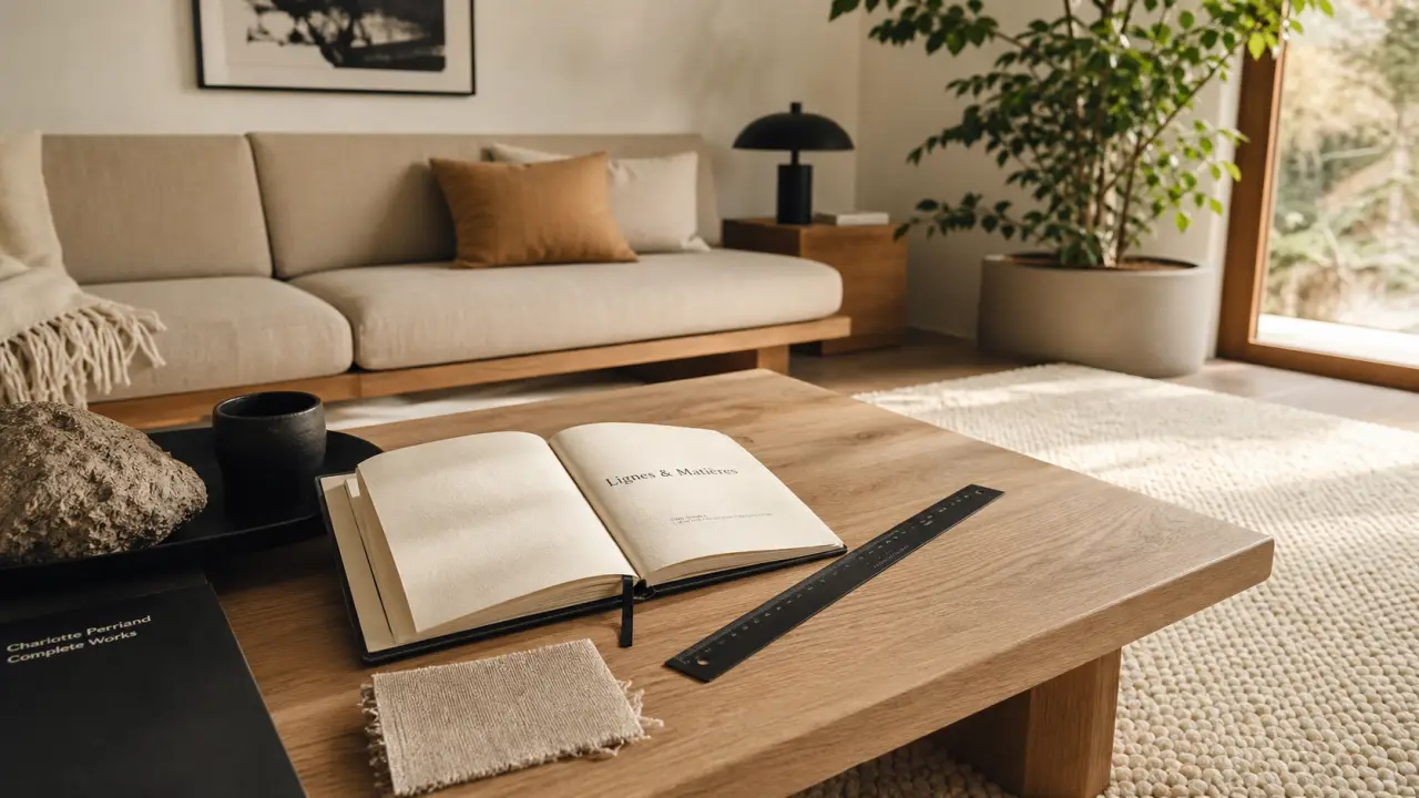 Style de décoration : salon scandinave moderne lumineux, lin et chêne clair