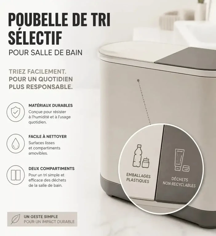 Poubelle de tri sélectif pour salle de bain