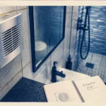 Extraction d’air salle de bain mural 210 m³/h, conforme NF C 15-100, salle d’eau moderne avec conduit court.