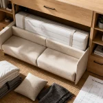 Lit escamotable canapé : canapé-lit avec couchage escamotable