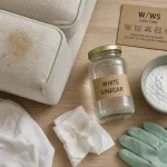 Nettoyer canapé tissu avec codes W/WS, vapeur et chiffon doux