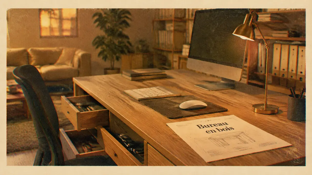 Bureau en bois clair : bureau en bois pour espace et usage