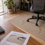 Tapis de bureau anti-usure sur parquet clair