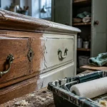 Peintures bois meubles : commode en bois poncée, prête à peindre