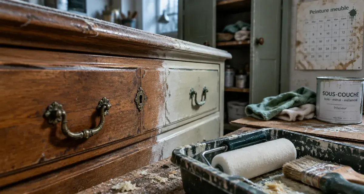 Peintures bois meubles : commode en bois poncée, prête à peindre