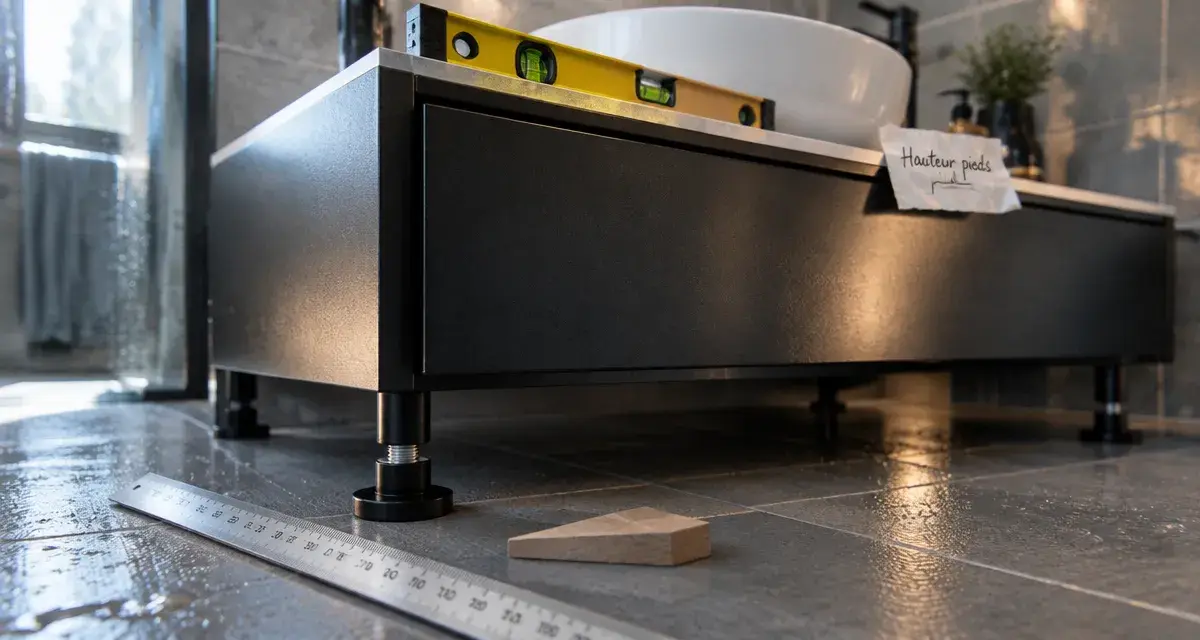 Pieds de meubles de salle de bain réglables : stabilisation du meuble vasque