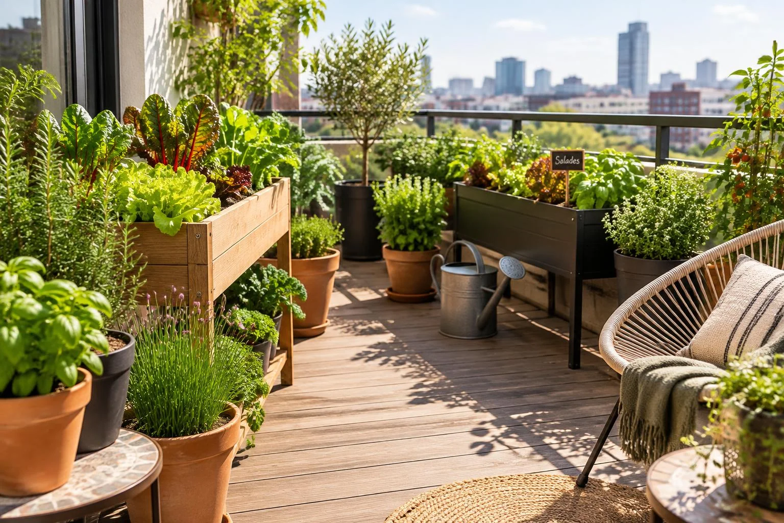 Potager urbain sur balcon : soleil et espace